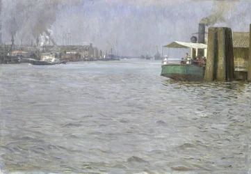 Søndagsstemning på Elben, St. Paul Landing Bridge, 1901 (se også 147984)